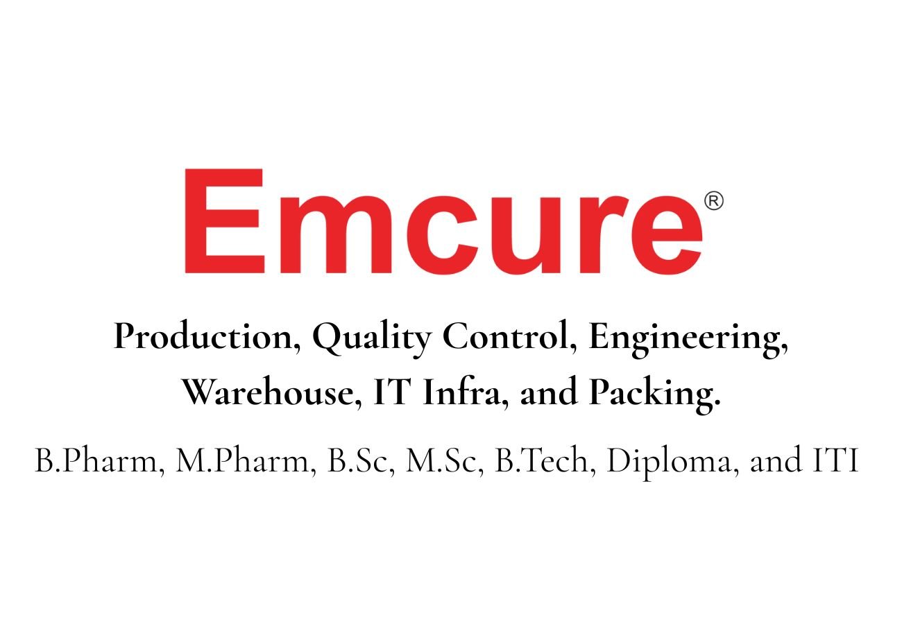 Emcure Pharmaceuticals Hiring For multiple departments